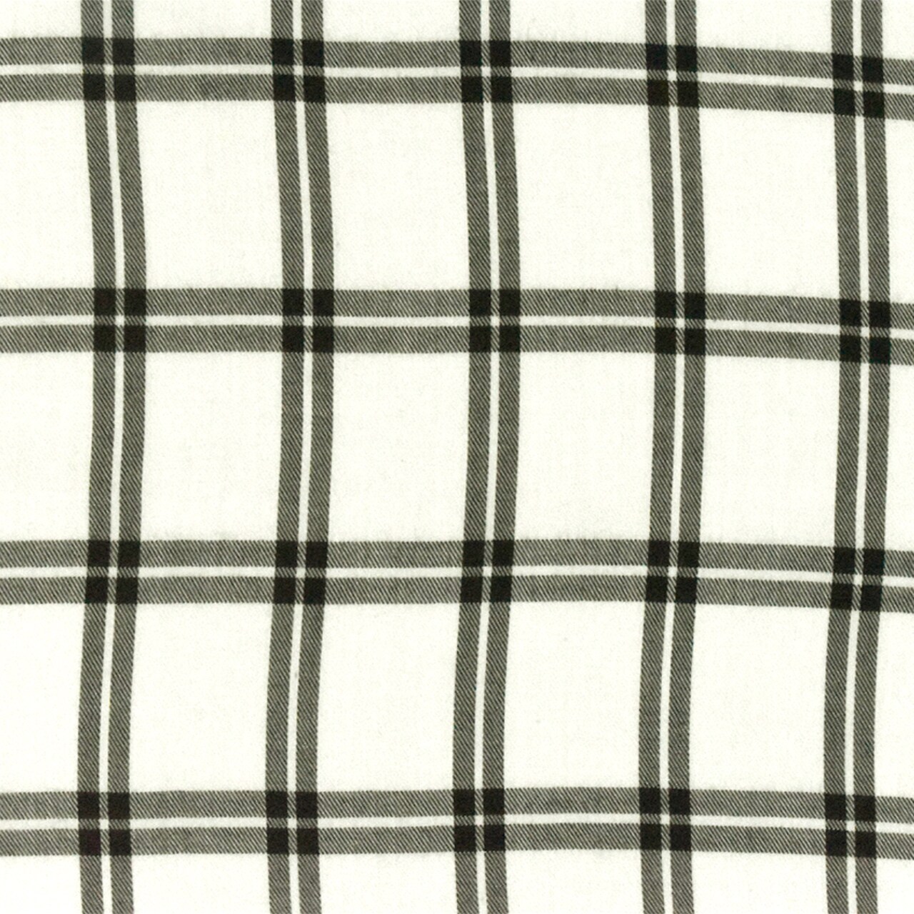 Black-Off-White Famous Designer Plaid Check Twill Shirting Fabric By the Yard